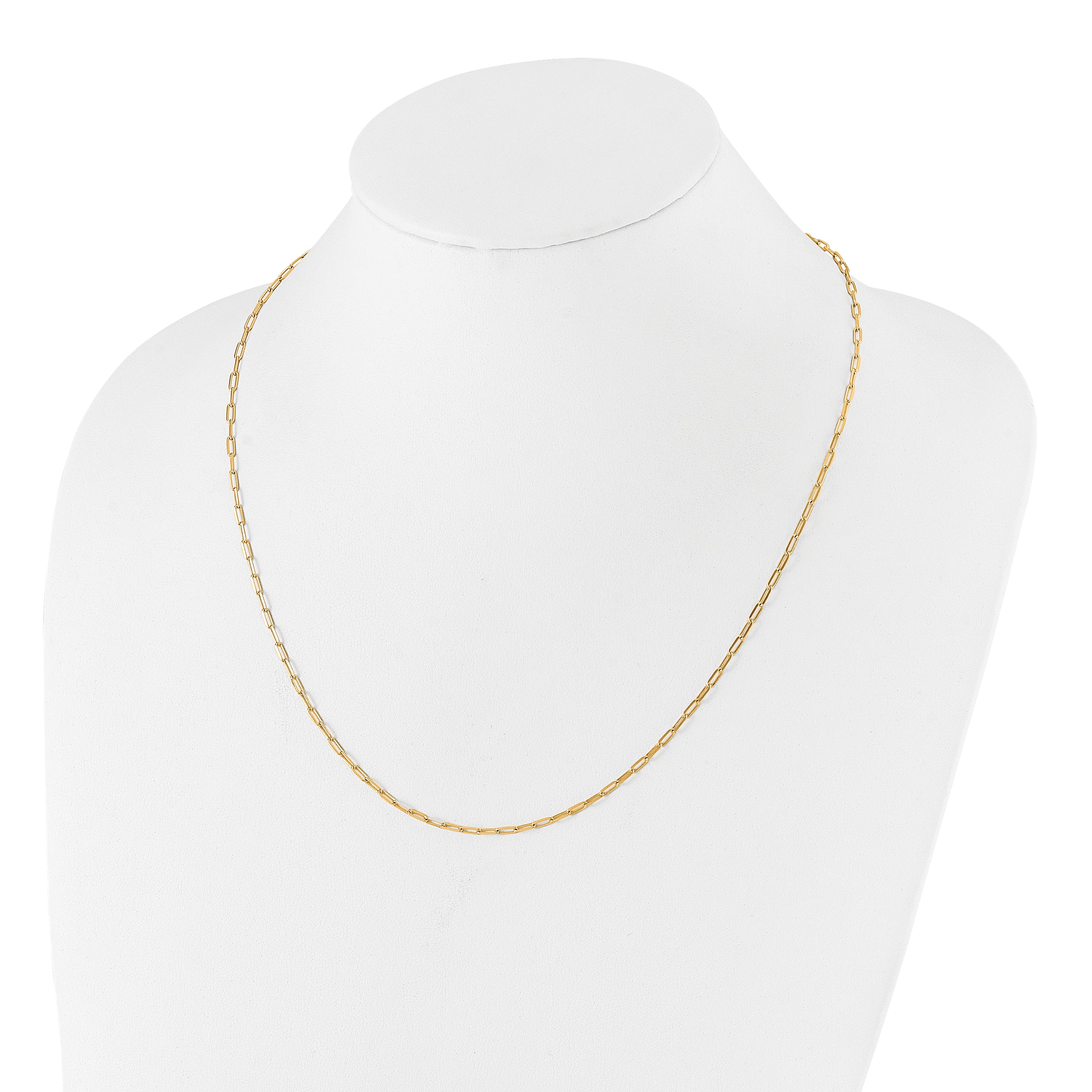 SS Gold-plated Adjustable 2mm Paperclip Flat Oval Link Chain