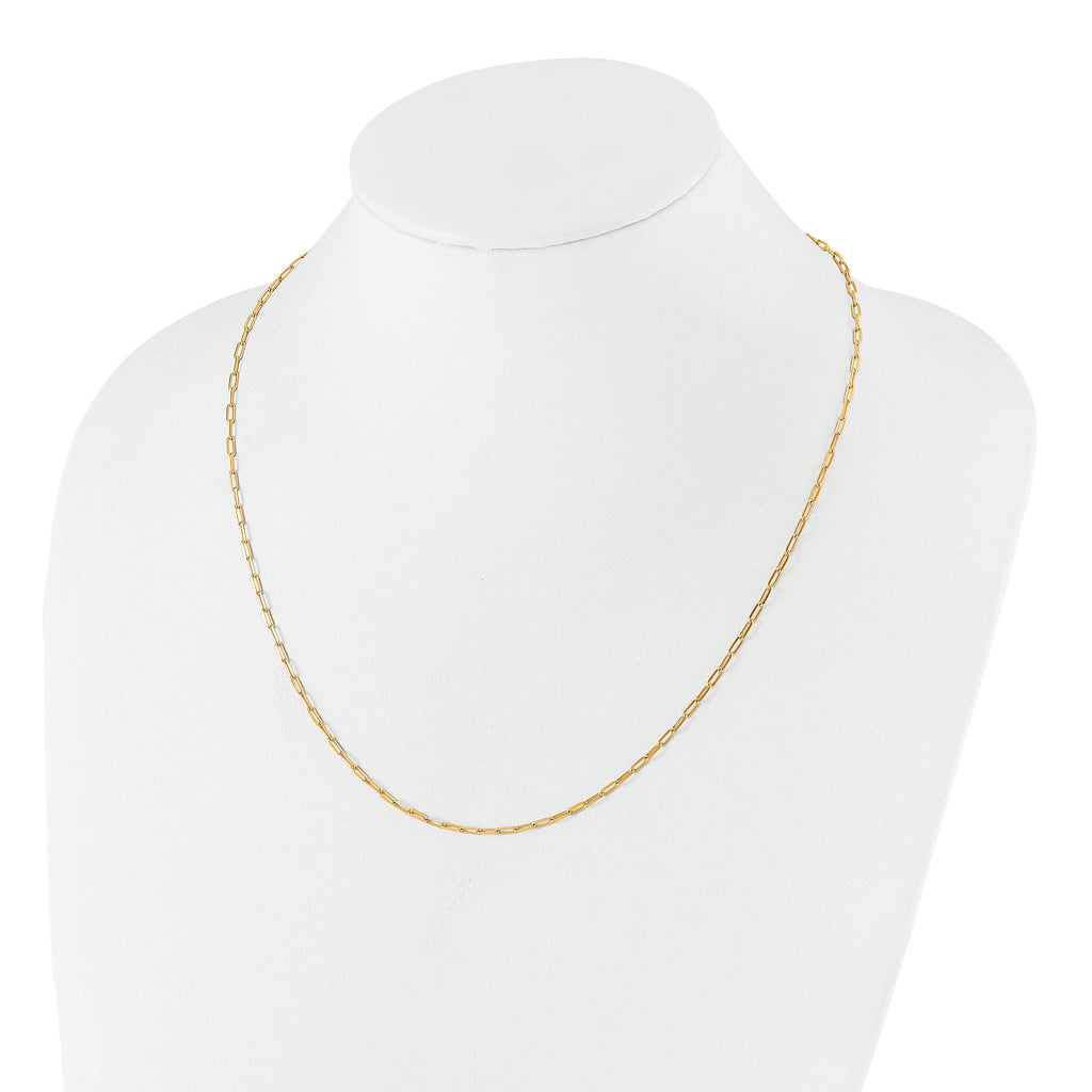 SS Gold-plated Adjustable 2mm Paperclip Flat Oval Link Chain