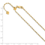 SS Gold-plated Adjustable 2mm Paperclip Flat Oval Link Chain