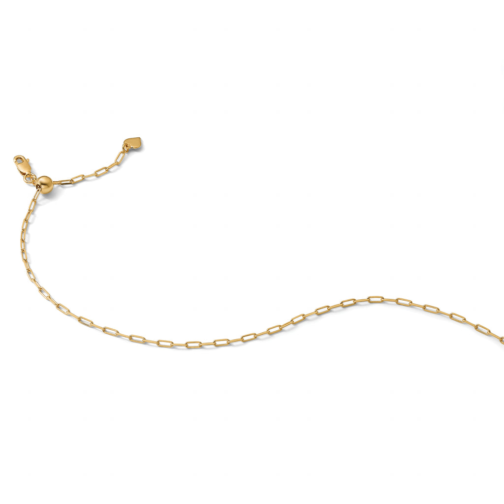 SS Gold-plated Adjustable 2mm Paperclip Flat Oval Link Chain