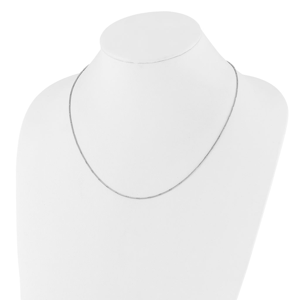 Sterling Silver Rhodium-plated Diamond-cut Adjustable Snake Chain