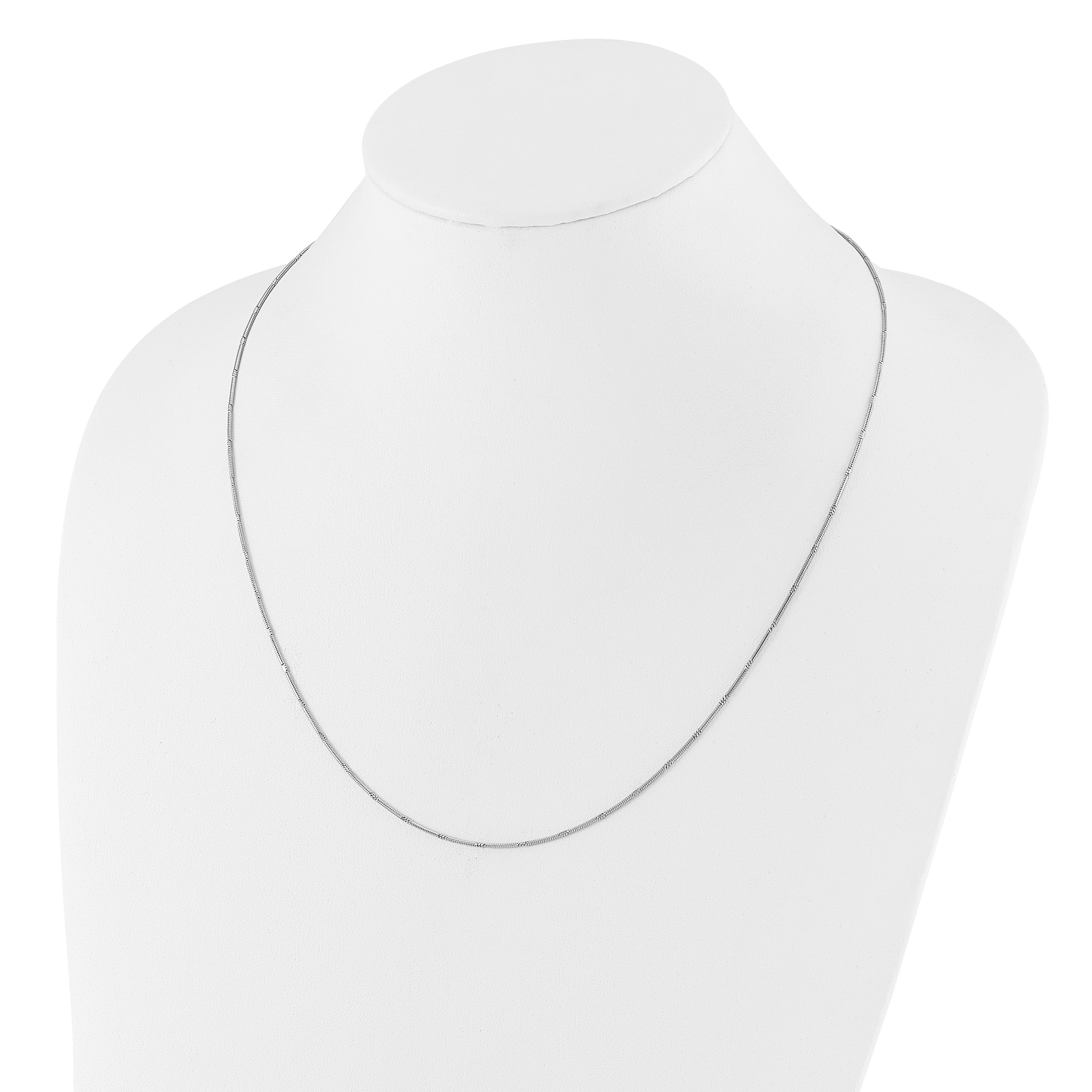 Sterling Silver Rhodium-plated Diamond-cut Adjustable Snake Chain