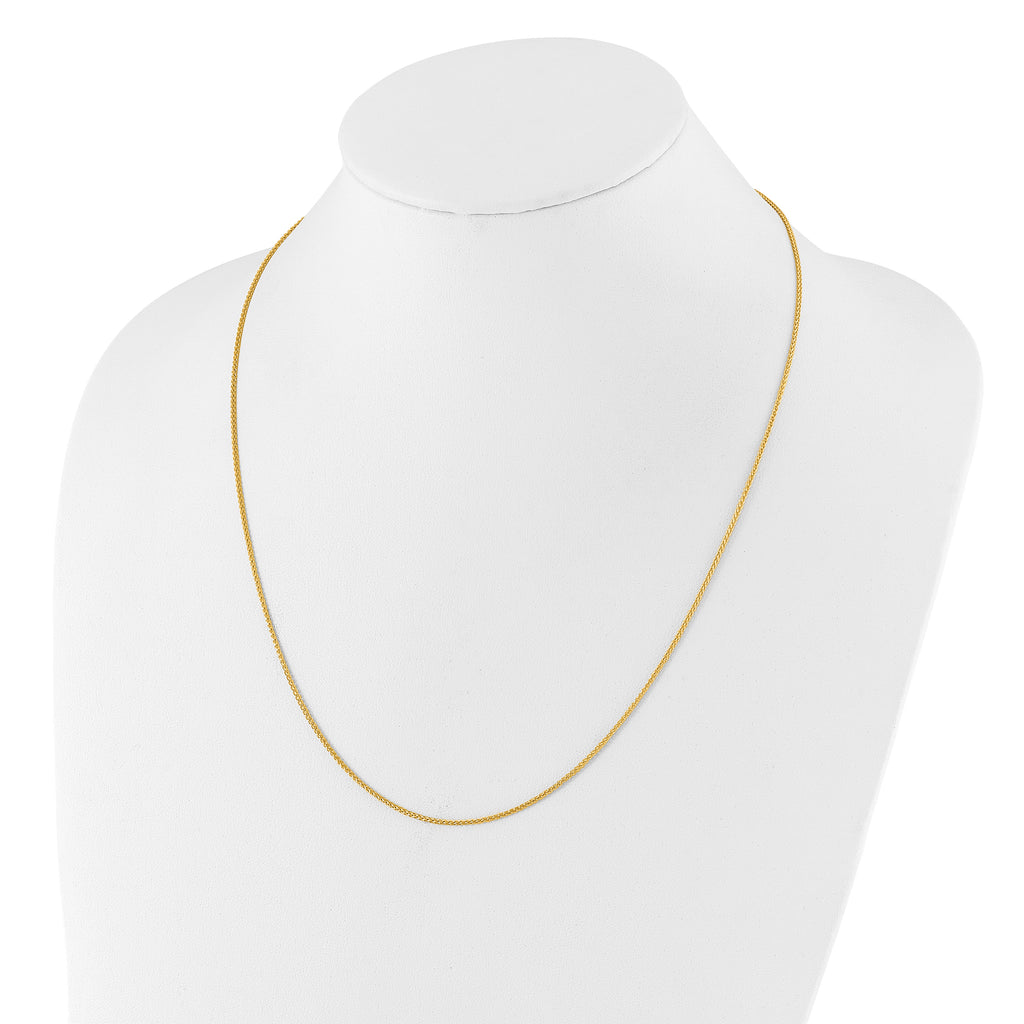 Sterling Silver Adjustable Gold-plated 1.3mm Spiga Chain