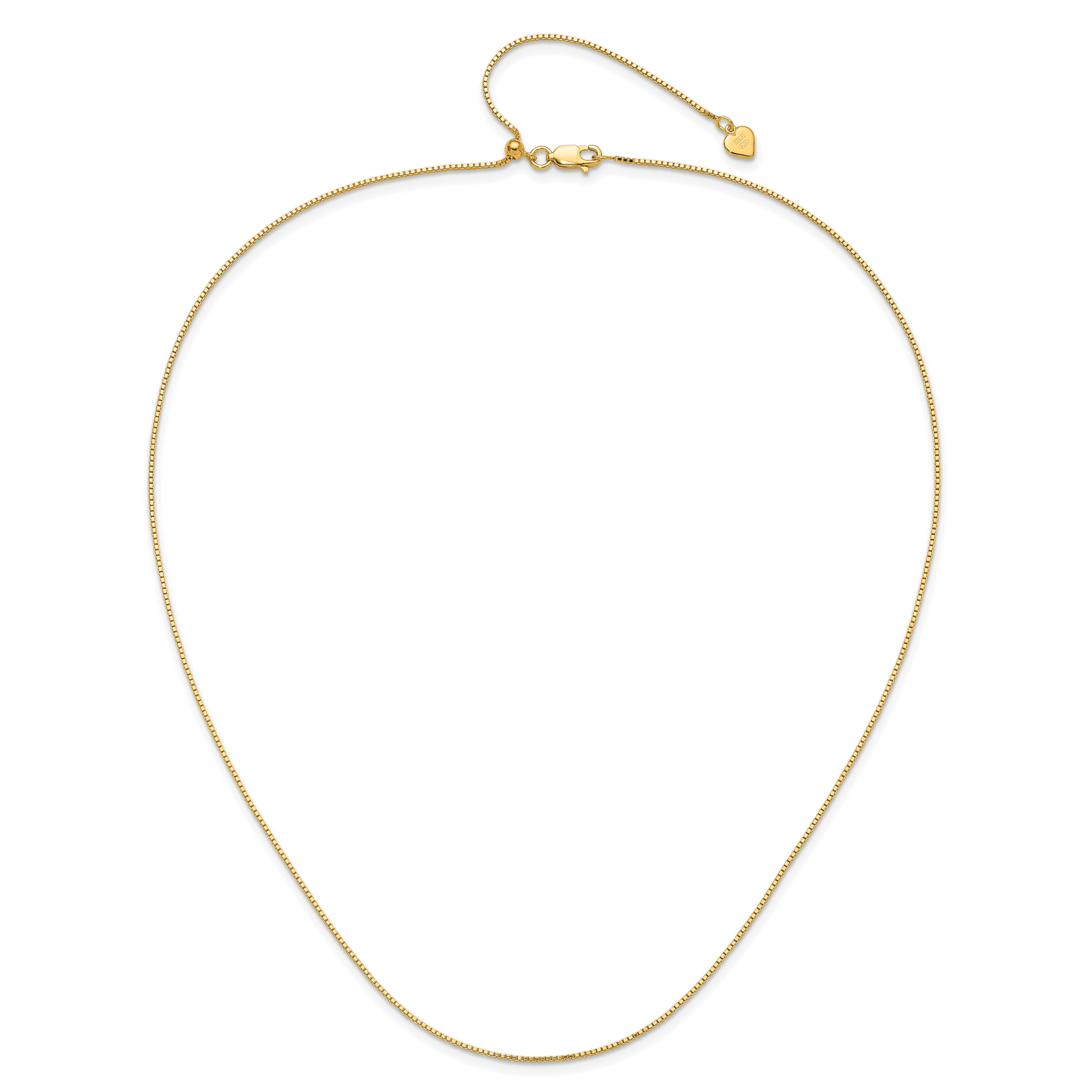 Sterling Silver Gold-plated Adjustable .95mm Box Chain