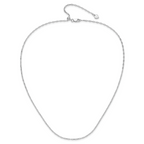 Sterling Silver RH-plated Adjustable 2mm Flat Oval Chain