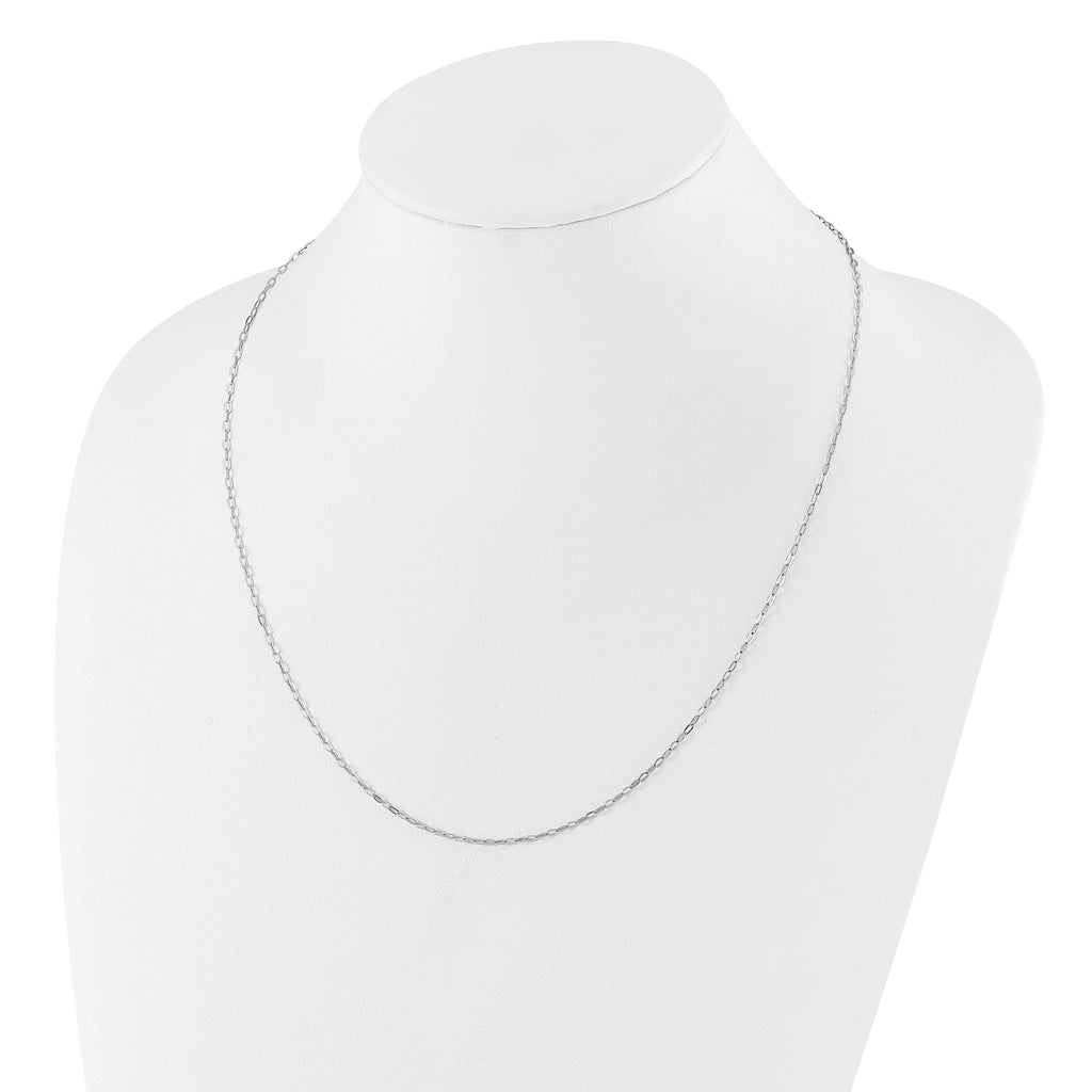 Sterling Silver RH-plated Adjustable 2mm Flat Oval Chain