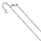 Sterling Silver RH-plated Adjustable 2mm Flat Oval Chain