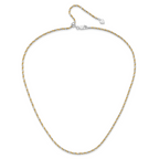 Sterling Silver w/Gold-tone Adjustable 2mm Cyclone Chain