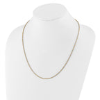 Sterling Silver w/Gold-tone Adjustable 2mm Cyclone Chain