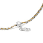 Sterling Silver w/Gold-tone Adjustable 2mm Cyclone Chain