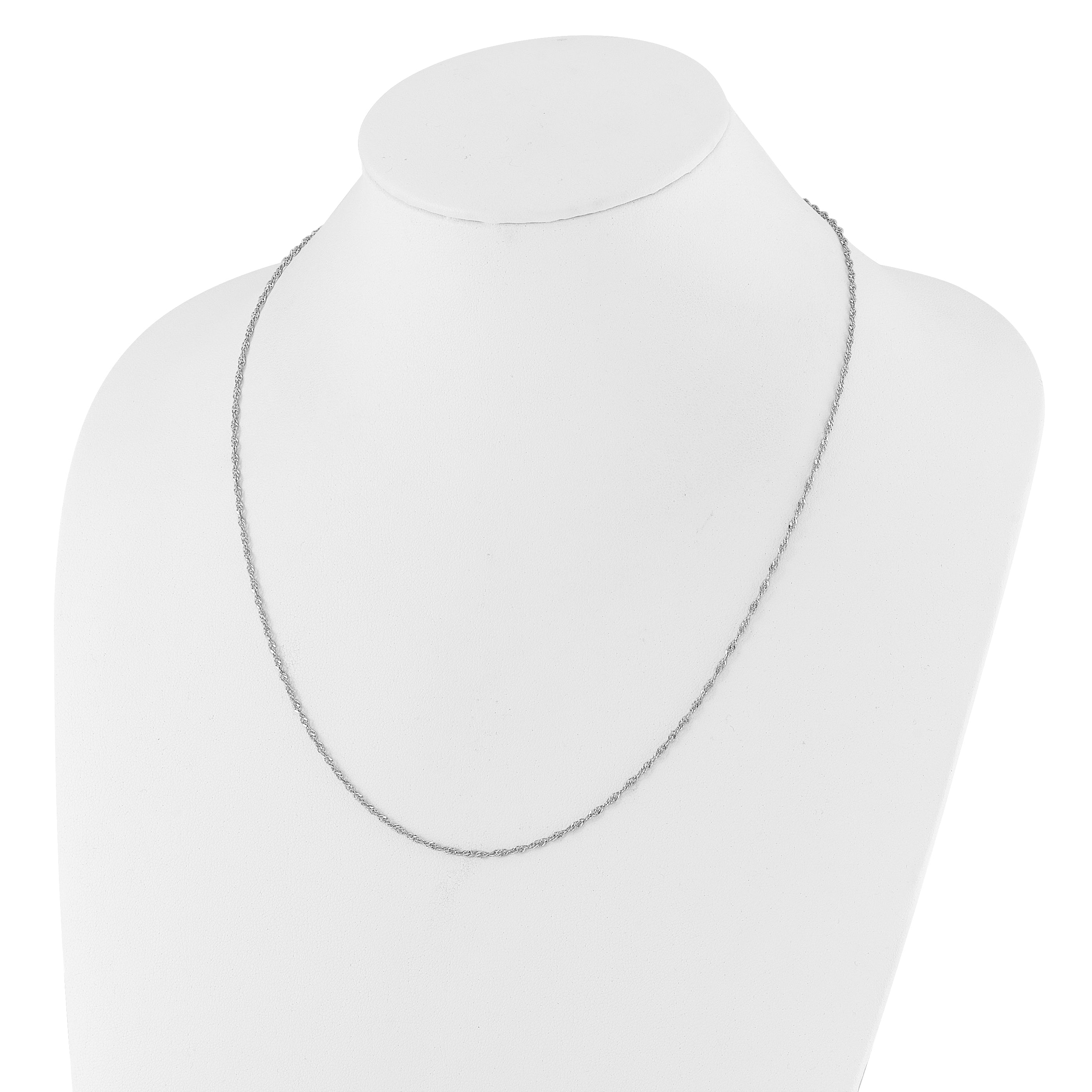 Sterling Silver RH-plated Adjustable 1.6mm Singapore Chain