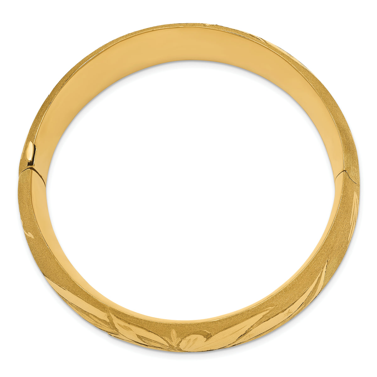 14k 13/16 Oversize Florentine Engraved 20.00mm Hinged Round Bangle Bracelet