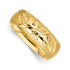 14k 13/16 Oversize Florentine Engraved 20.00mm Hinged Round Bangle Bracelet