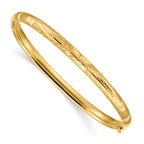 14k 3/16 Oversize Florentine Engraved 5.00mm Hinged Round Bangle Bracelet