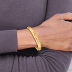 14k 5/16 Oversize Florentine Engraved 8.00mm Hinged Round Bangle Bracelet