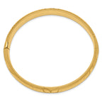 14k 7/16 Oversize Florentine Engraved 10.00mm Hinged Round Bangle Bracelet