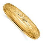 14k 7/16 Oversize Florentine Engraved 10.00mm Hinged Round Bangle Bracelet
