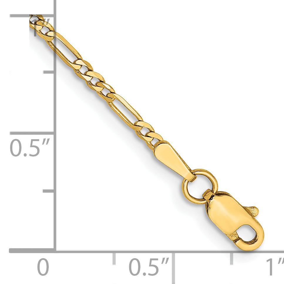 14K Yellow Gold Solid Figaro Chain Necklace 1.8mm Secondary image