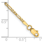 14K Yellow Gold Solid Figaro Chain Necklace 1.8mm