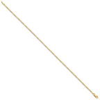 14K 1.8mm Flat Figaro with Lobster Clasp Anklet