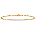 14K 1.8mm Flat Figaro with Lobster Clasp Anklet