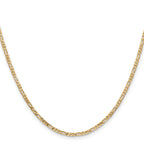 14K 2.25mm Flat Figaro with Lobster Clasp Anklet