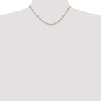 14K 2.25mm Flat Figaro with Lobster Clasp Anklet