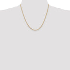14K 2.25mm Flat Figaro with Lobster Clasp Anklet