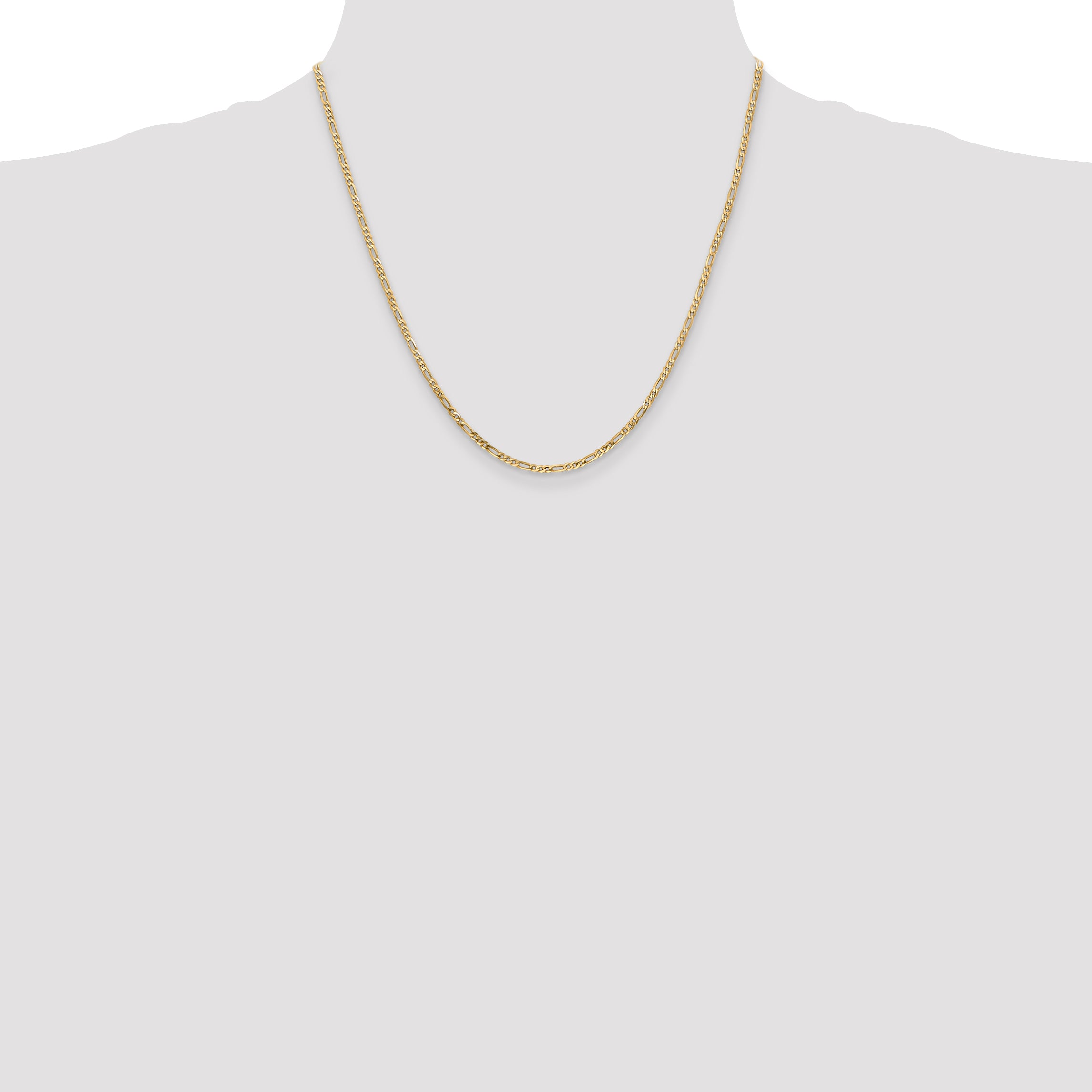 14K 2.25mm Flat Figaro with Lobster Clasp Anklet