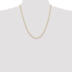 14K Yellow Gold Solid Figaro Chain Necklace 2.25mm