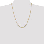14K 2.25mm Flat Figaro with Lobster Clasp Anklet