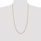 14K 2.25mm Flat Figaro with Lobster Clasp Anklet