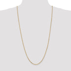 14K 2.25mm Flat Figaro with Lobster Clasp Anklet