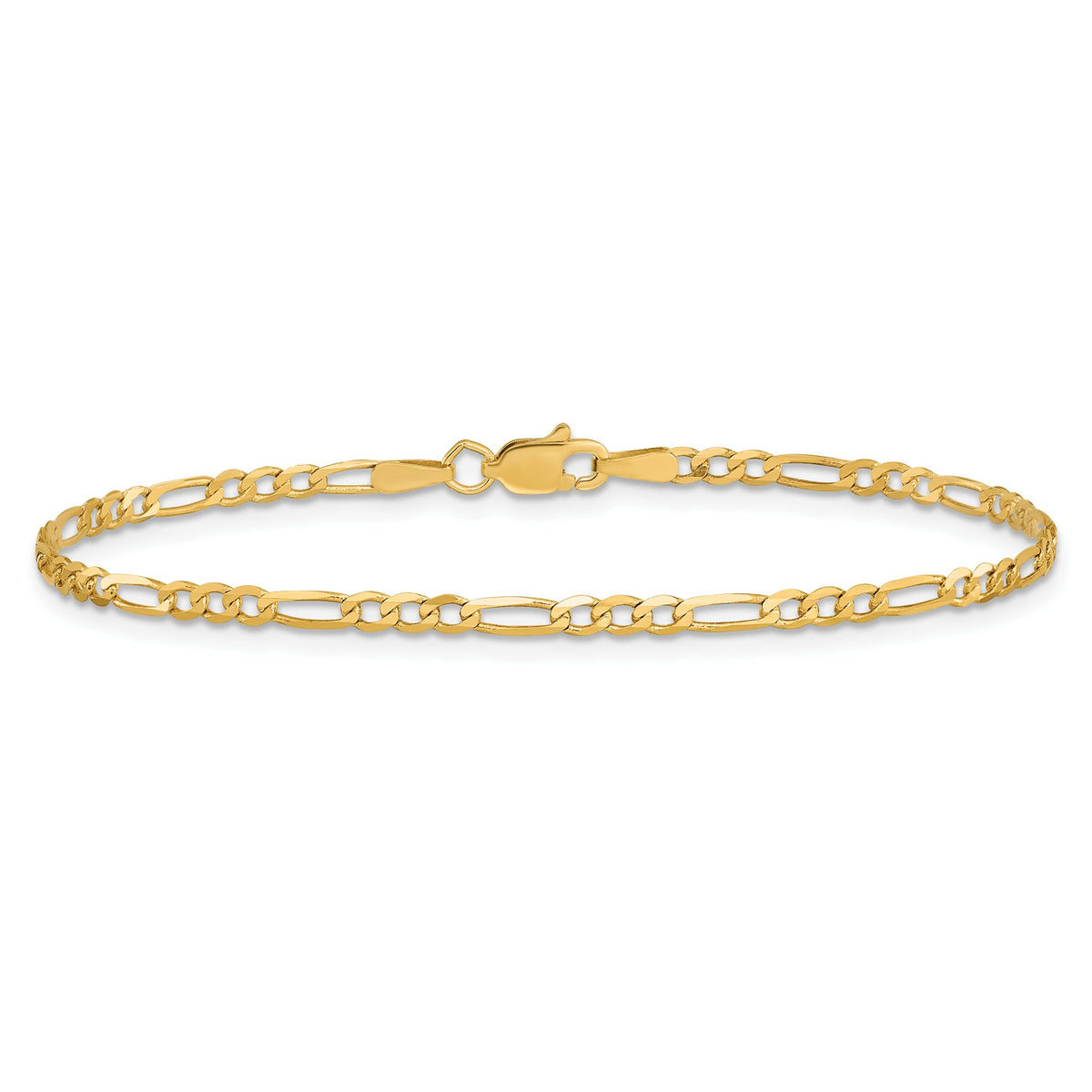 14K Yellow Gold Solid Figaro Chain Necklace 2.25mm, 5.5–30 Inch - Sophia Jewelers