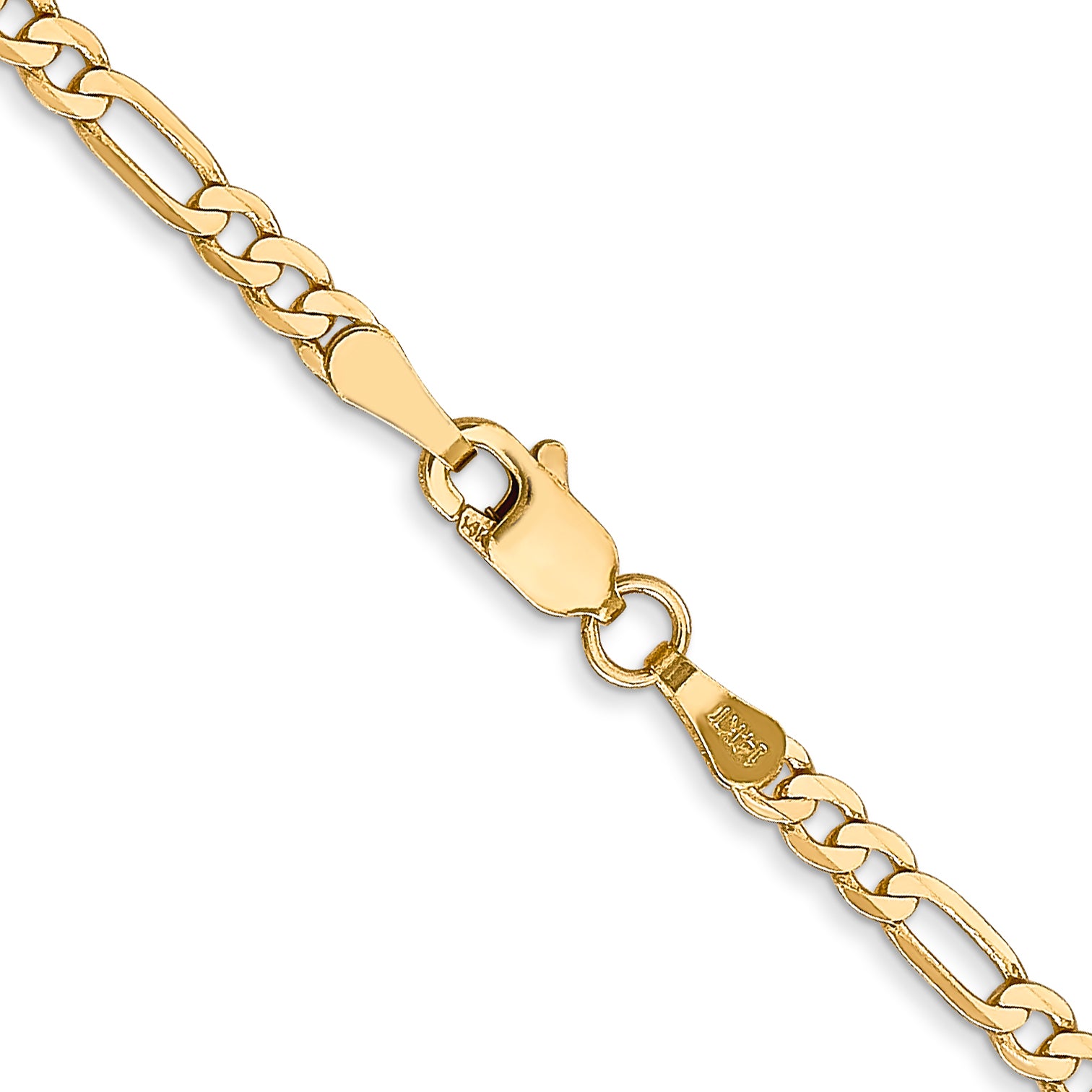 14K 30 inch 2.75mm Flat Figaro with Lobster Clasp Chain