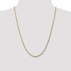 14K 24 inch 2.75mm Flat Figaro with Lobster Clasp Chain