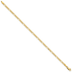 14K 8 inch  2.75mm Flat Figaro with Lobster Clasp Bracelet