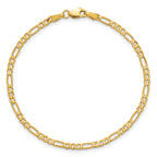 14K 8 inch  2.75mm Flat Figaro with Lobster Clasp Bracelet