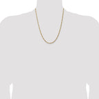 14K 22 inch 3mm Flat Figaro with Lobster Clasp Chain