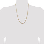 14K 24 inch 3mm Flat Figaro with Lobster Clasp Chain