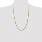 14K 26 inch 3mm Flat Figaro with Lobster Clasp Chain