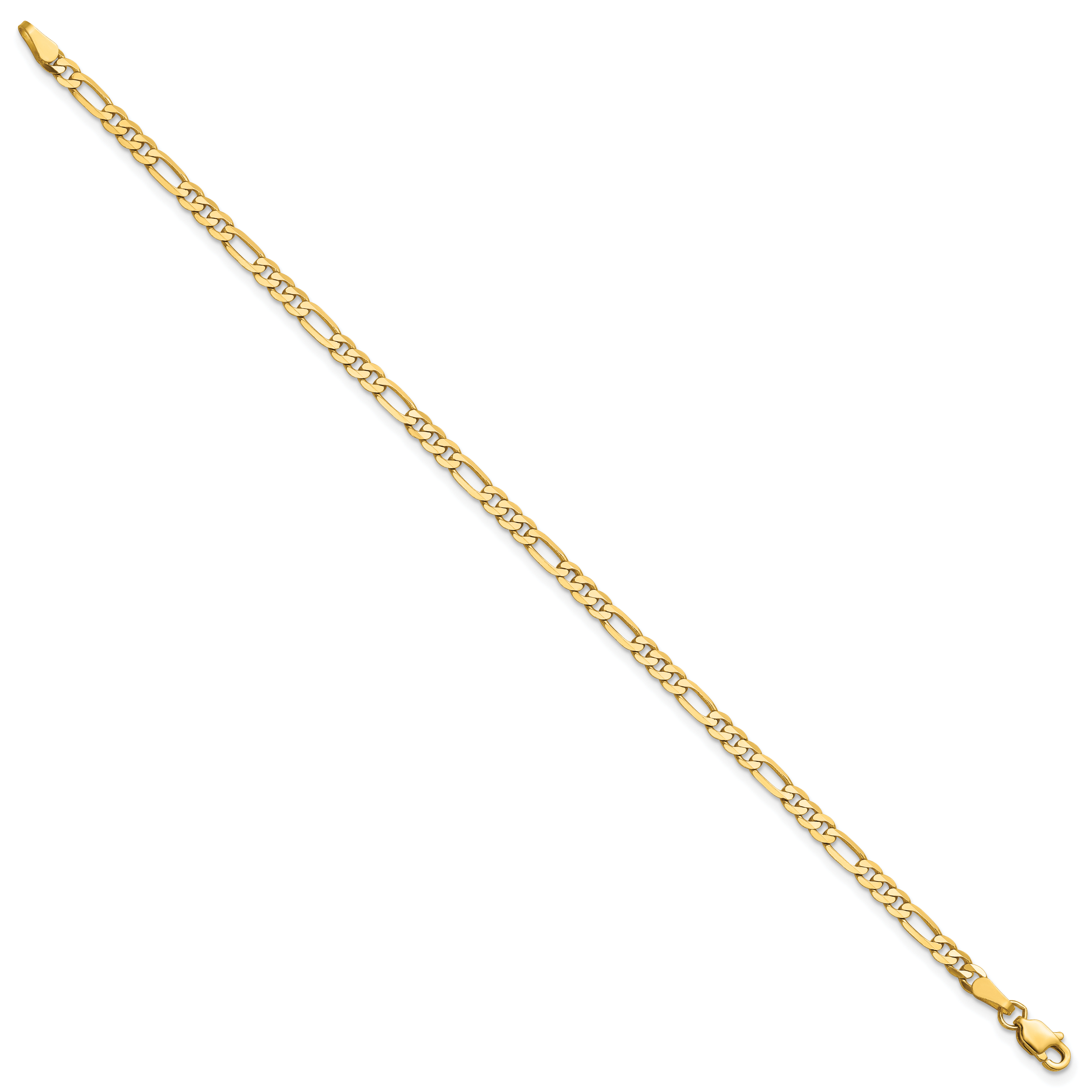 Flat Figaro Chain in 14K Yellow Gold, 3mm Secondary image