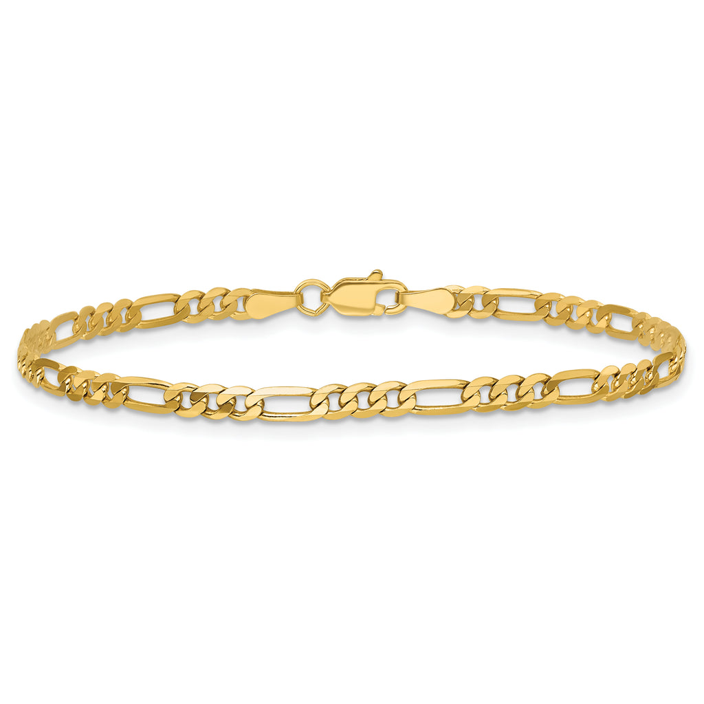 14k 3mm Flat Figaro Chain