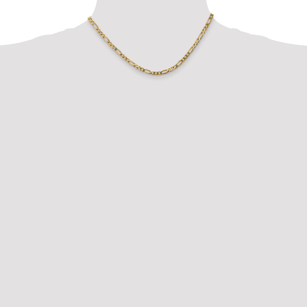 14K 4mm Flat Figaro with Lobster Clasp Chain