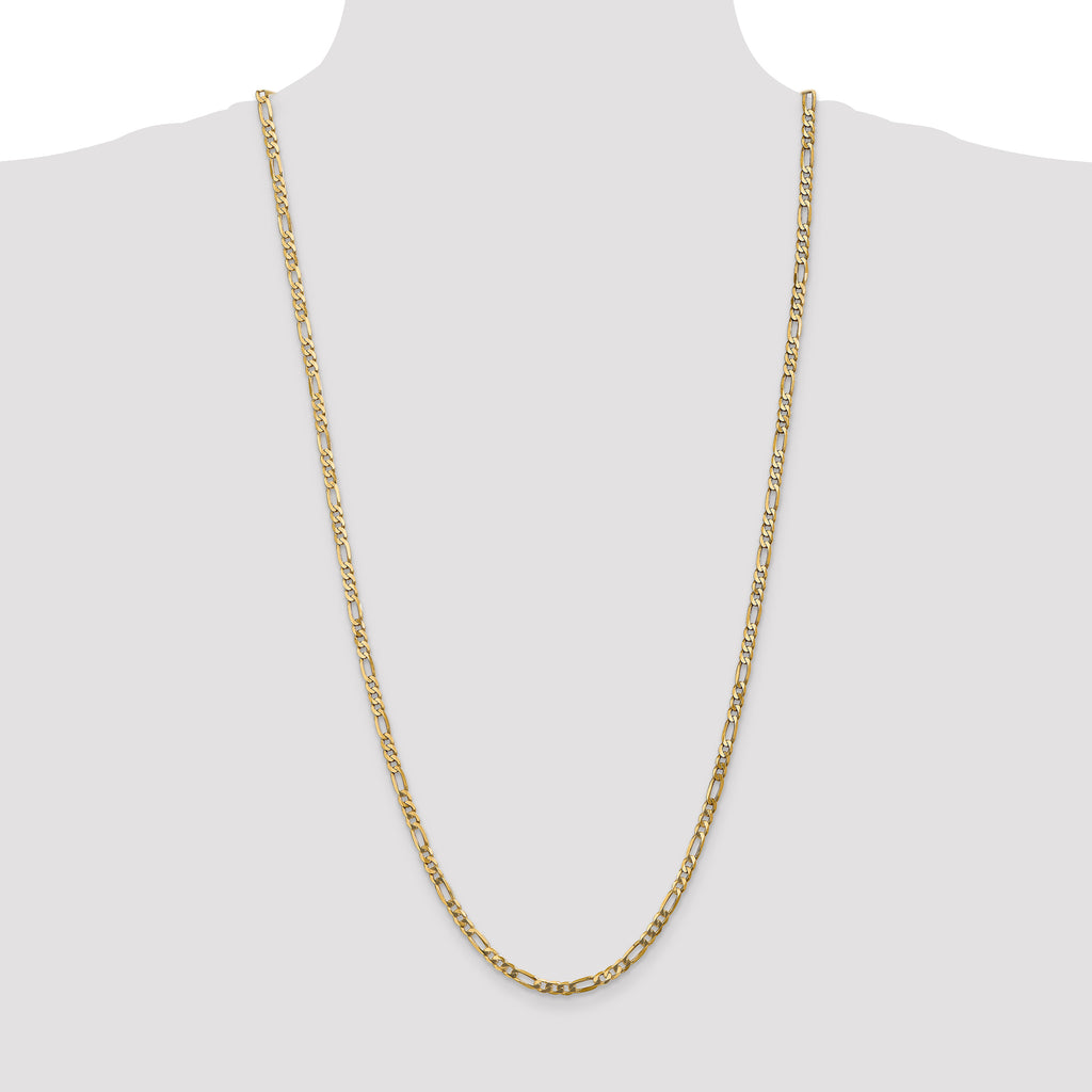 14K 4mm Flat Figaro with Lobster Clasp Chain