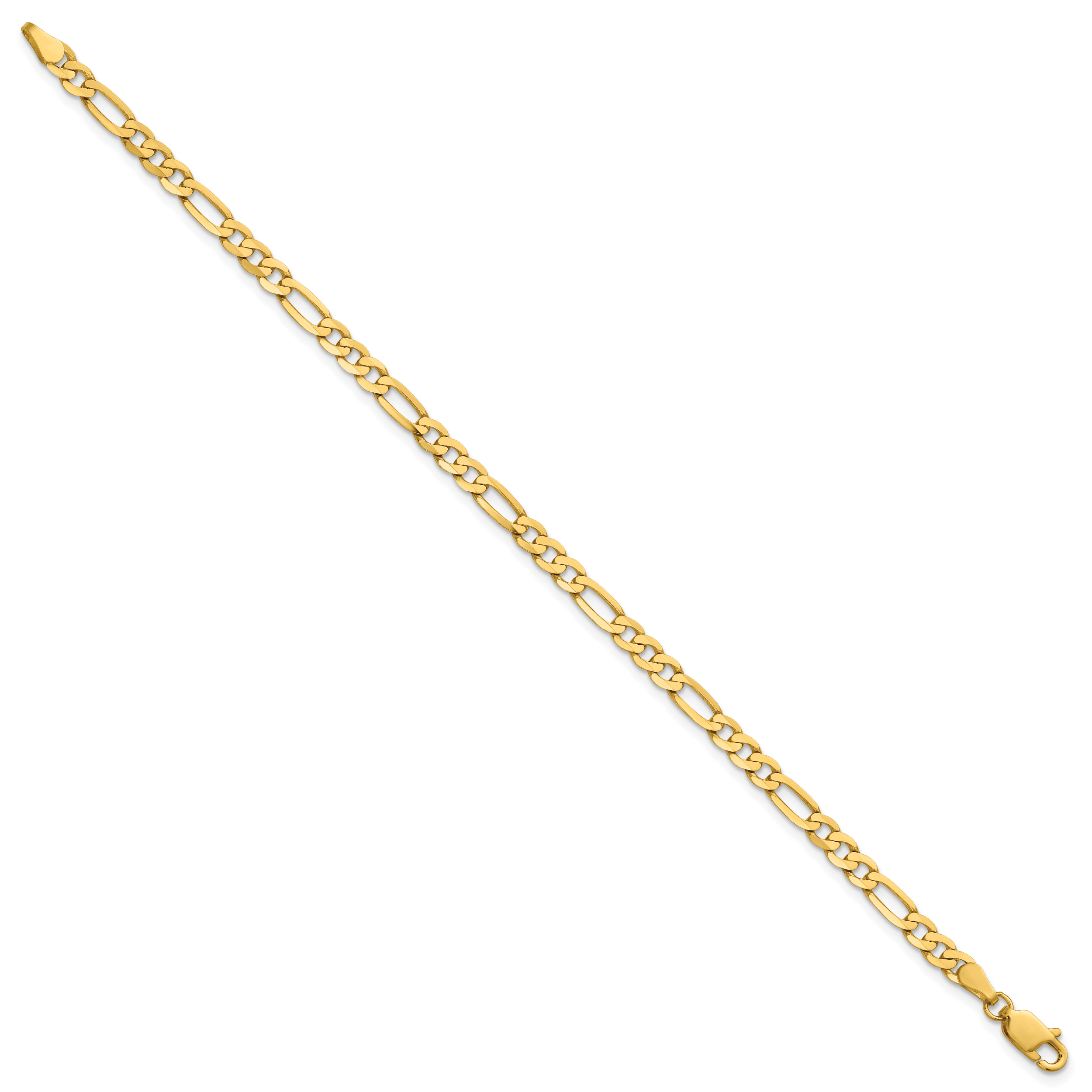 Flat Figaro Chain Bracelet in 14K Yellow Gold, 4mm Secondary image