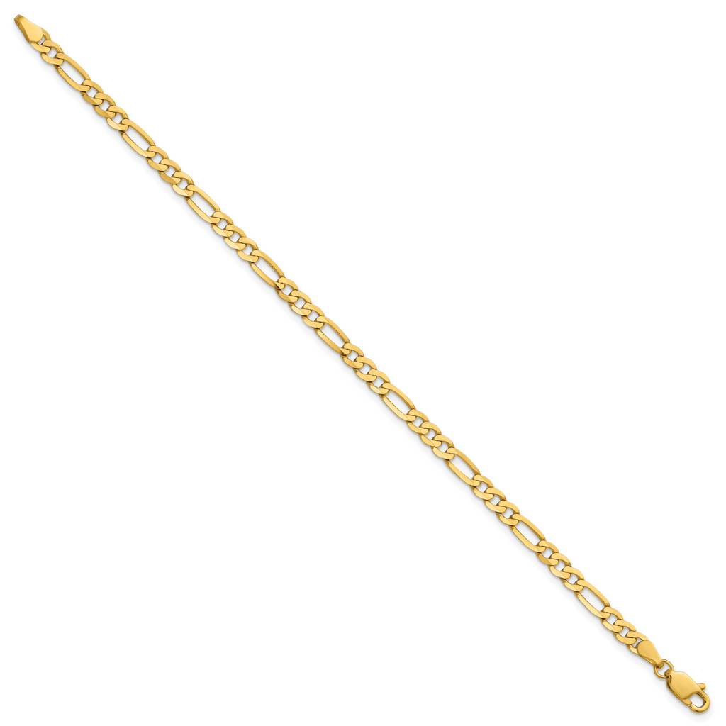14K 4mm Flat Figaro with Lobster Clasp Chain