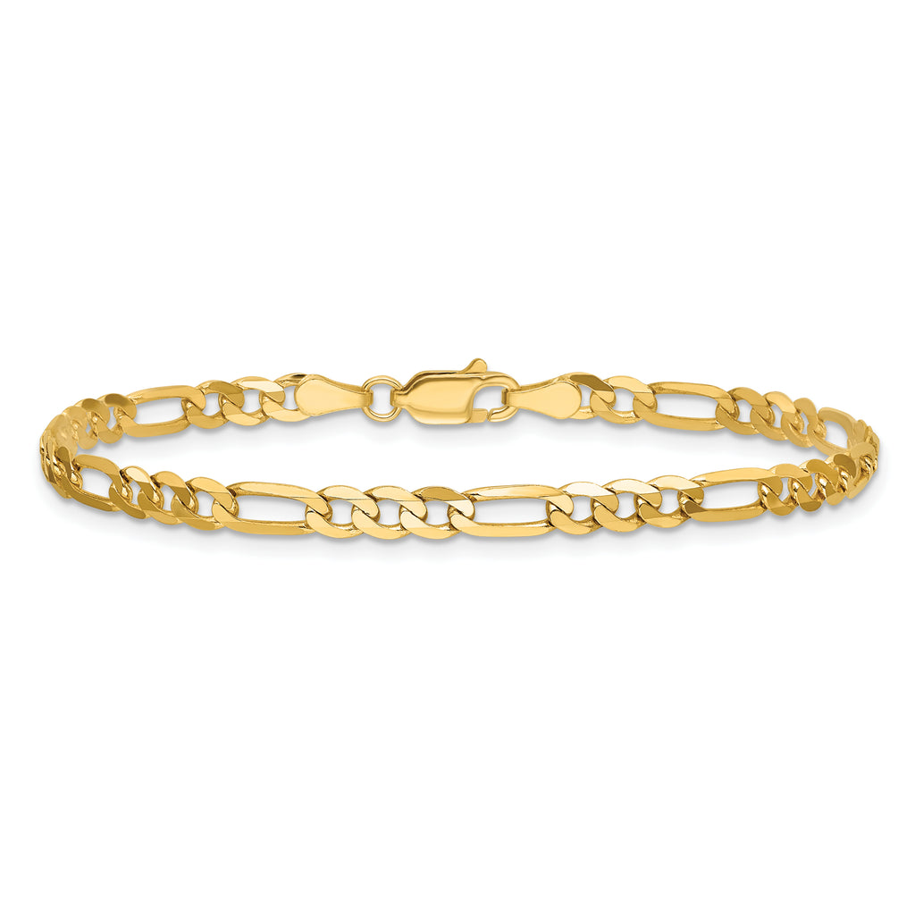 14K Yellow Gold Solid Figaro Chain Necklace 4mm