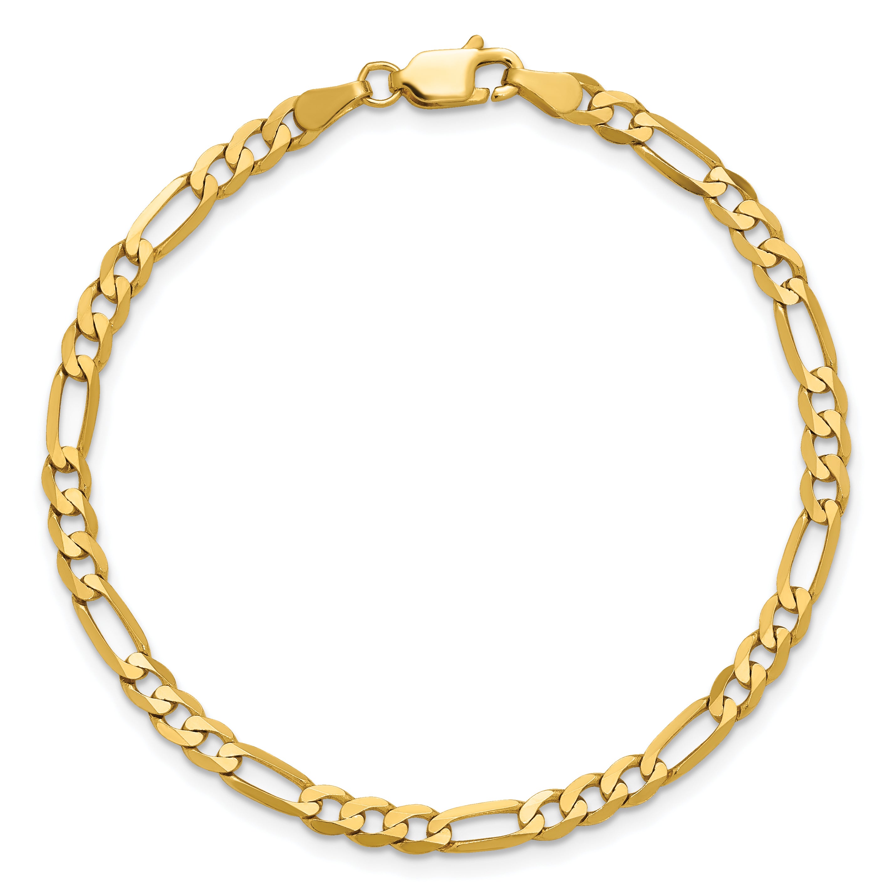 14K 4mm Flat Figaro with Lobster Clasp Chain