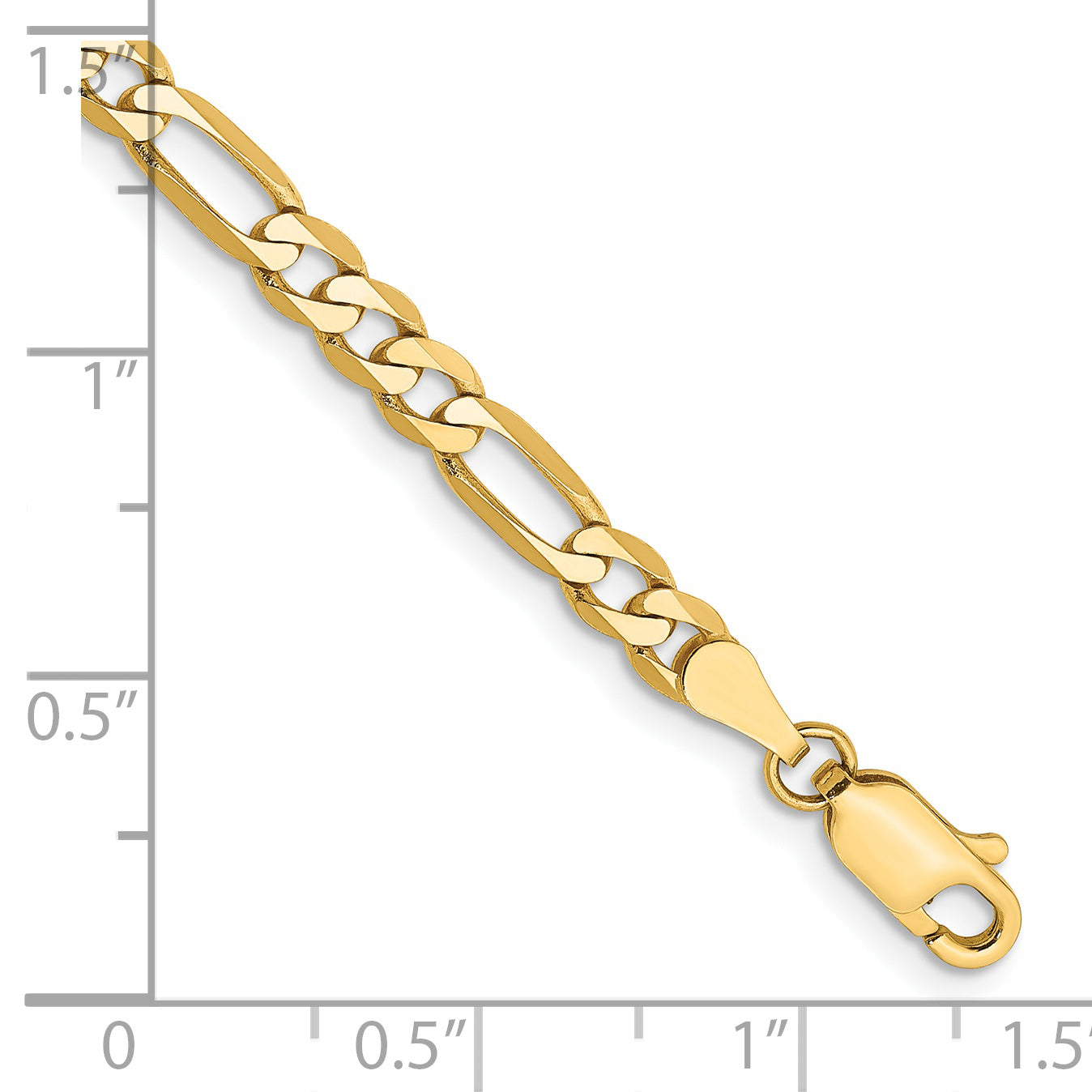 14K 4mm Flat Figaro with Lobster Clasp Chain
